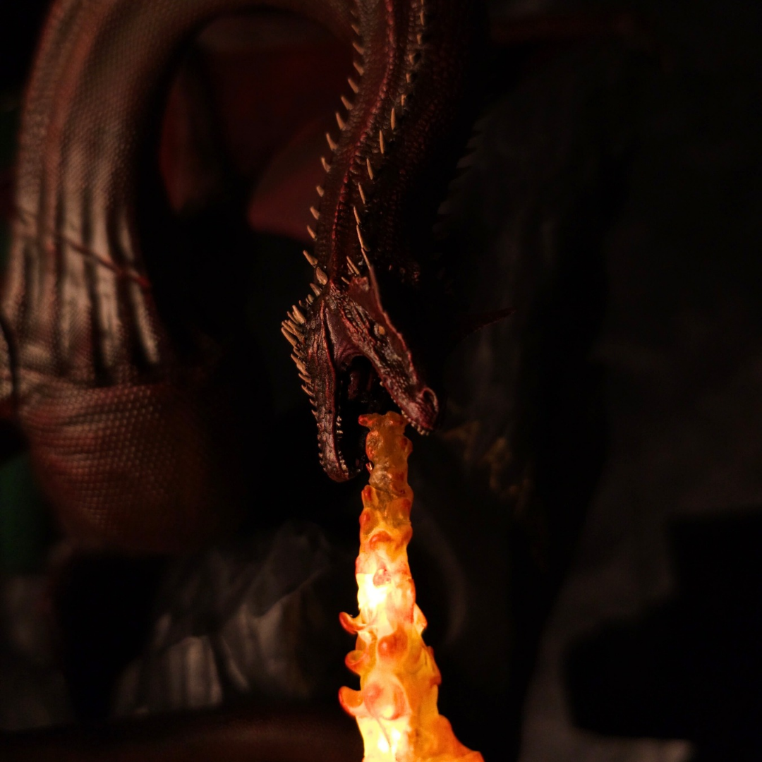 Caraxes the Blood Wyrm, dragon de House of the Dragon en impression 3D, figurine peinte à la main crachant du feu, 31 x 24 cm