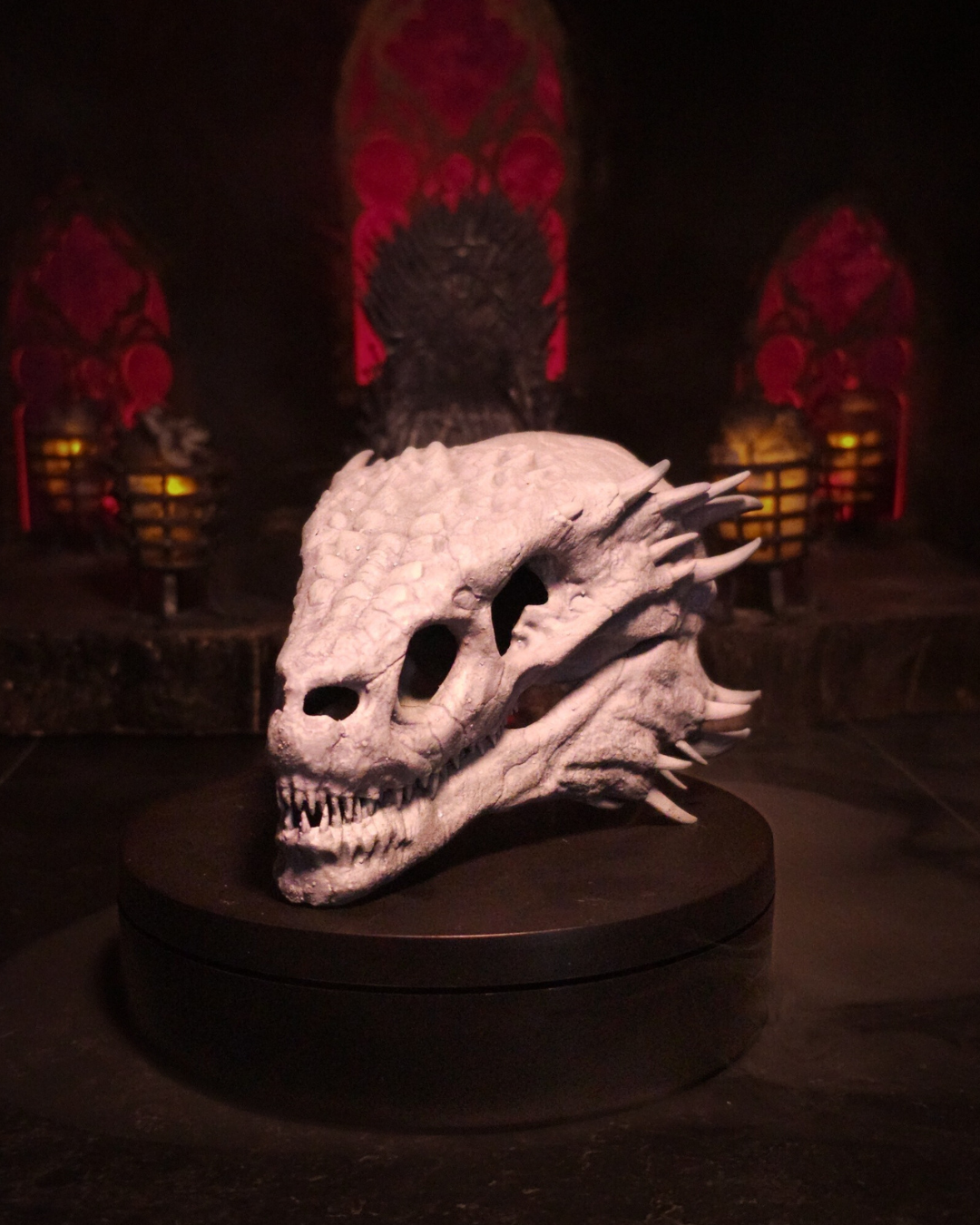 Reproduction fidèle du crâne d’Arrax, victime de Vhagar pendant la Danse des Dragons