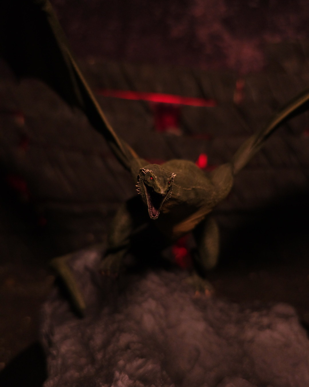Détail réaliste de la figurine jeune Vhagar, peinte à la main en résine. Un accessoire collector inspiré de l’univers Game of Thrones.
