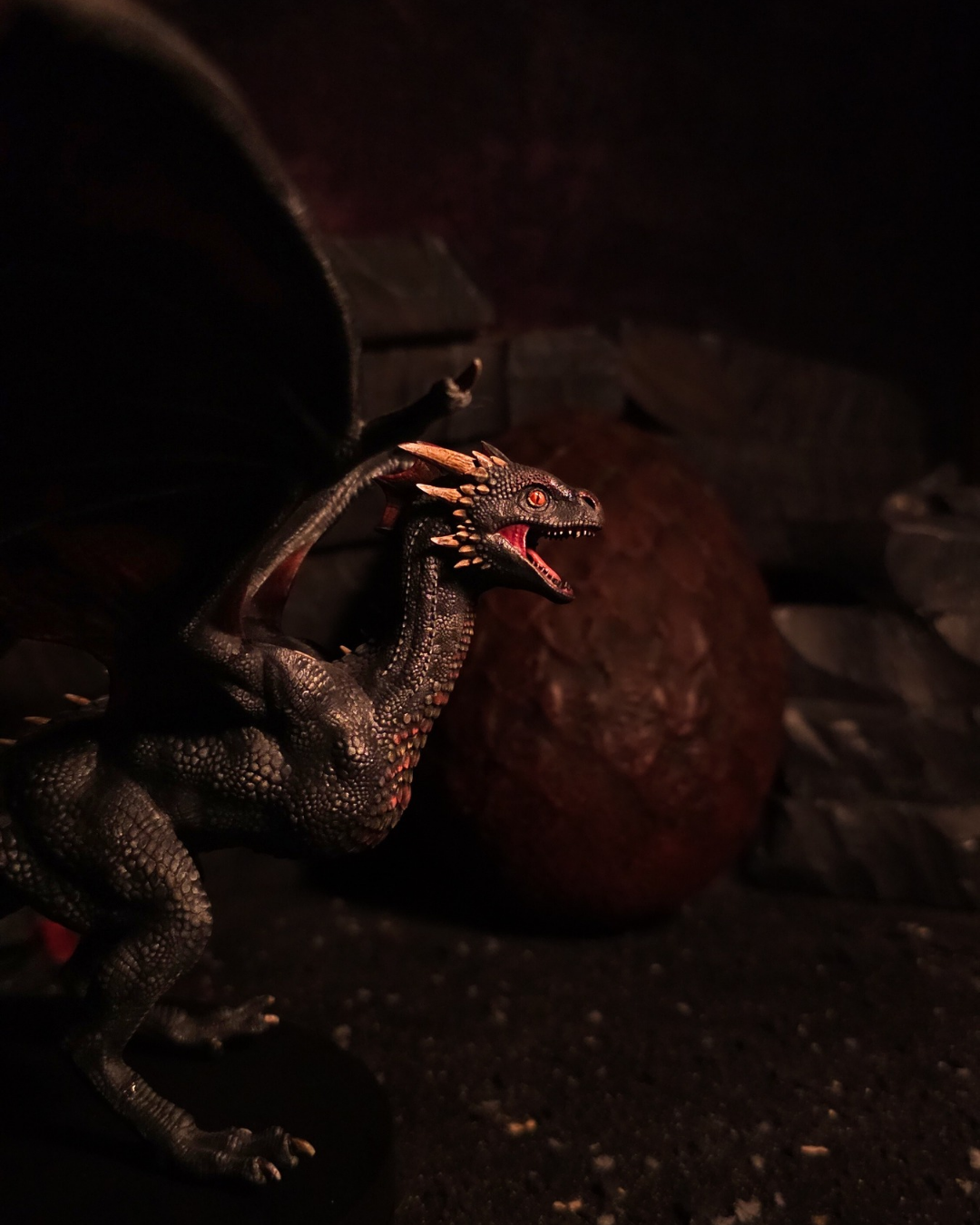 Vue latérale complète du bébé Drogon, impression 3D, figurine de collection inspirée de House of the Dragon
