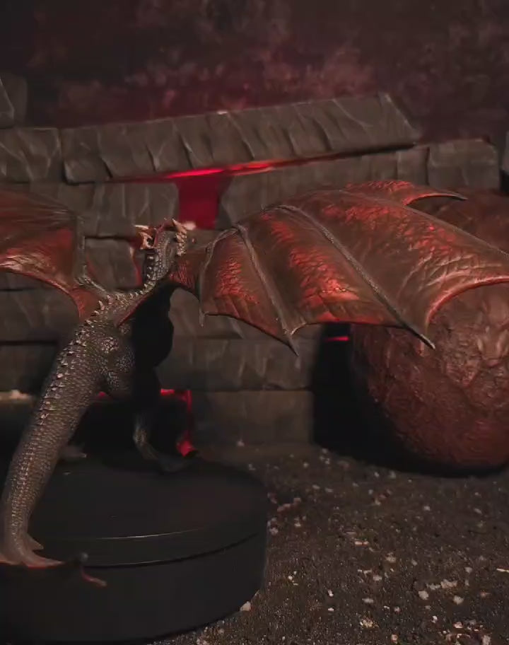 "The Red Flame” - Baby dragon figurine
