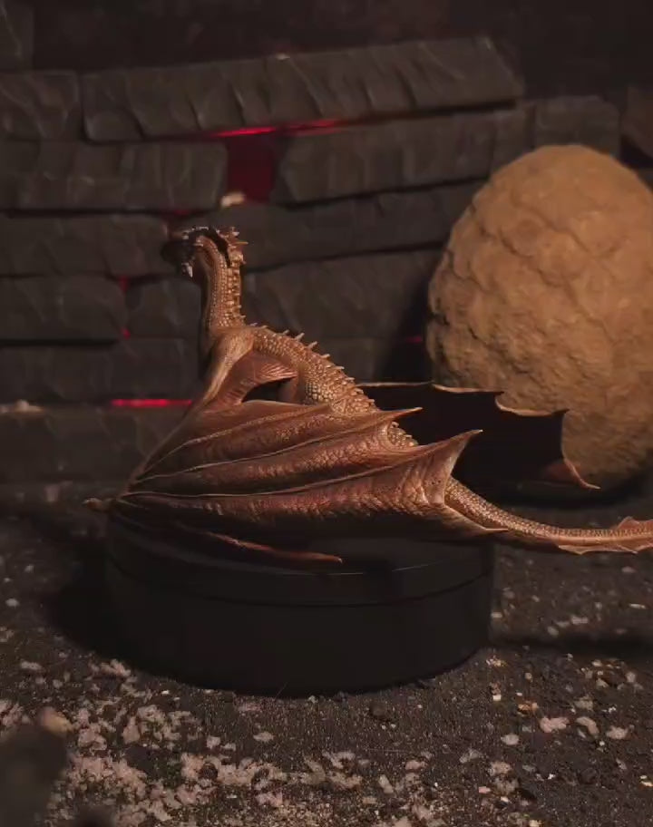 "The Golden Breath” - Baby dragon figurine
